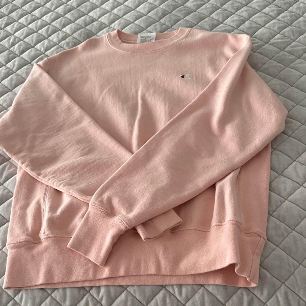 Champion Men's Light Pink Crewneck Sweater